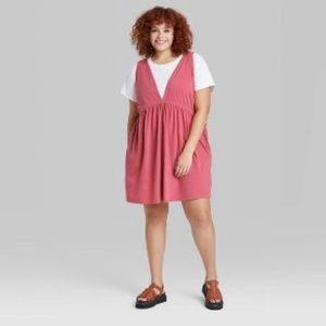 Women's Sleeveless Tie Waist Knit Botanical Dyed Babydoll Dress - Wild Fable